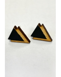 Earrings Geometric Triangle Black