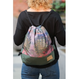 Backpack, sack Green Floral
