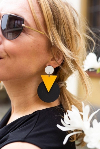 Earrings Geometric Yellow