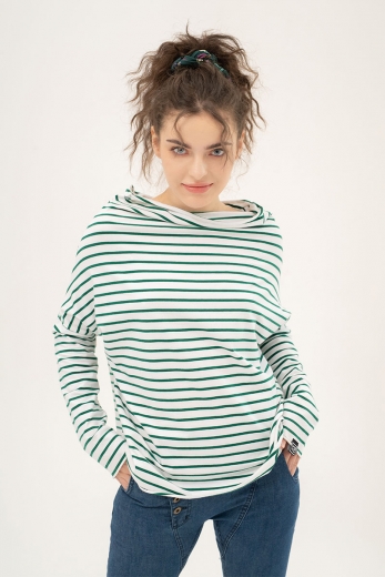 Blouse Minimal Stripes Green from Fairtrade Cotton