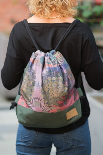 Backpack, sack Green Floral