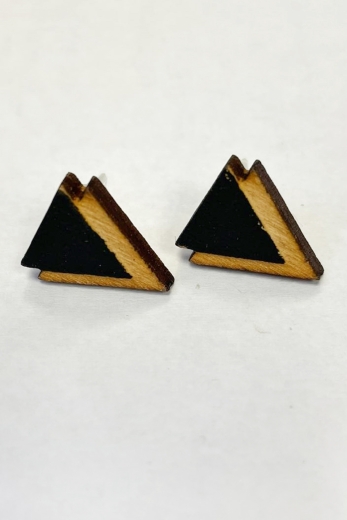 Earrings Geometric Triangle Black