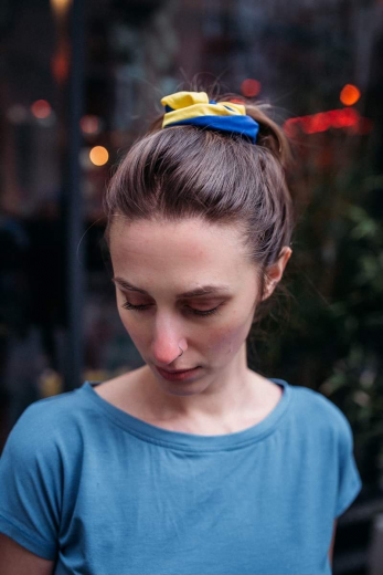 Hair scrunchie Yellow&Blue - standwithUKRAINE