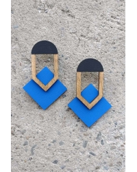Earrings Geometric Diamond Kobalt