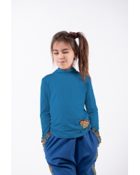 Stand-up Collar Blouse Pomelo Spanish Blue