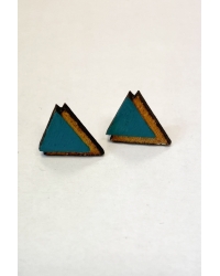 Earrings Geometric Triangle Turquoise