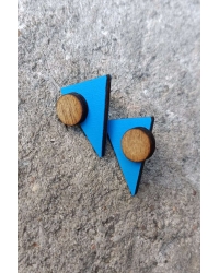 Earrings Geometric Middle Triangle Blue