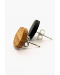 Earrings Wood Circle Mix