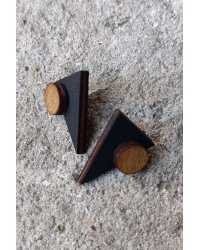 Earrings Geometric Middle Triangle Black