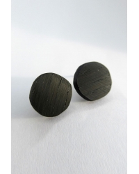 Earrings Wood Circle Black