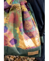 Backpack, sack Green Vintage Flowers